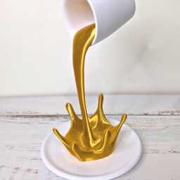 Floating Coffee Cup - Spilling Mug Optical Illusion Sculpture Bar Decor Novelty Desk Accessory Kitchen Art - thumbnail 3