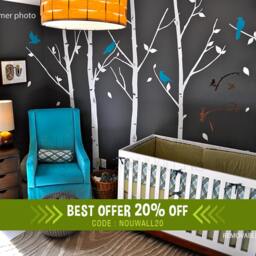 Original Design Winter Urban Forest Tree Wall Decal Sticker Nursery Home Decor - thumbnail 2