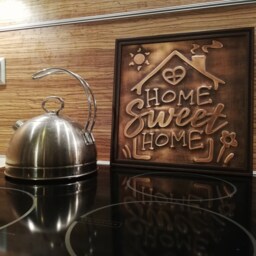 Home Sweet Home, 100% Copper Handmade, Metal Wall Art in Wooden Frame - thumbnail 3