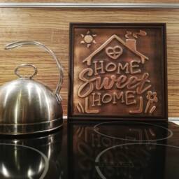 Home Sweet Home, 100% Copper Handmade, Metal Wall Art in Wooden Frame - thumbnail 2