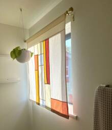 Golden Hour Stained Glass-Inspired Pojagi Window Shade - Custom Sizing - thumbnail 1