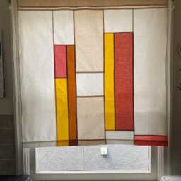 Golden Hour Stained Glass-Inspired Pojagi Window Shade - Custom Sizing - thumbnail 3