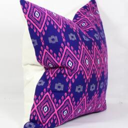 Purple Pillow Cover Jacquard Cotton Euro Sham, Custom Cushion - thumbnail 3