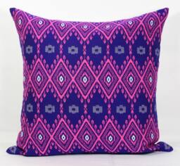 Purple Pillow Cover Jacquard Cotton Euro Sham, Custom Cushion - thumbnail 1