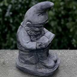 Stone Gnome Reading Book Statue Concrete Troll Sculpture Cement Pixie Figurine Garden & Home Ornament Decoration Lover Gift - thumbnail 4