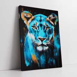 Lioness Oil Painting Canvas Wall Art, African Safari Animal Framed Poster Print, Majestic Big Cat Home Decor Wildlife Gifts - thumbnail 2