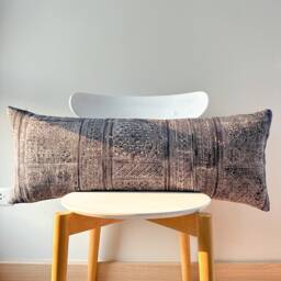 Indigo Dot Block Print Mudcloth Hmong Pillow Case - thumbnail 2