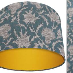 Teal Thistle Print Lampshade Country Style Table/Ceiling Light - thumbnail 2