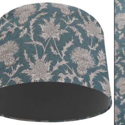 Teal Thistle Print Lampshade Country Style Table/Ceiling Light - thumbnail 3