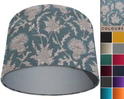 Teal Thistle Print Lampshade Country Style Table/Ceiling Light - thumbnail 1