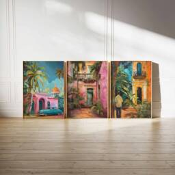 Set Of 3 Cuba Travel Prints, Posters, Havana Print, Cuban Decor, Caribbean Wall Art, Latin Tropical Art - thumbnail 3