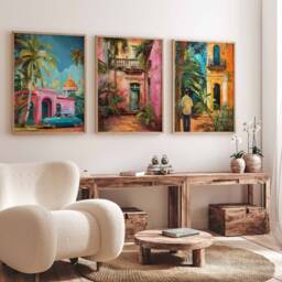 Set Of 3 Cuba Travel Prints, Posters, Havana Print, Cuban Decor, Caribbean Wall Art, Latin Tropical Art - thumbnail 2