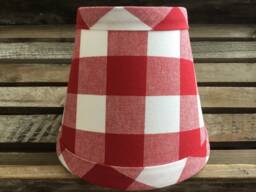 Red & White Buffalo Check Gingham Chandelier Lampshade Large