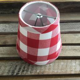Red & White Buffalo Check Gingham Chandelier Lampshade Large - thumbnail 3