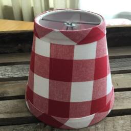 Red & White Buffalo Check Gingham Chandelier Lampshade Large - thumbnail 4