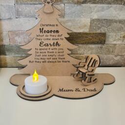 Personalised Christmas in Heaven Tree Led Candle - Decoration Memorial Remembrance - thumbnail 3