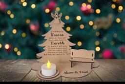 Personalised Christmas in Heaven Tree Led Candle - Decoration Memorial Remembrance
