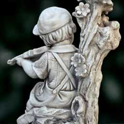 Concrete Man With Violin Statue Elegant Musician Sculpture Stone Violinist Figurine Handmade Music Decoration Art - thumbnail 4