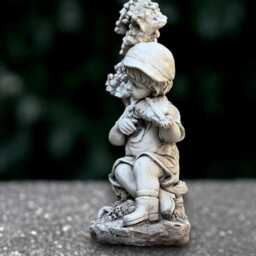 Concrete Man With Violin Statue Elegant Musician Sculpture Stone Violinist Figurine Handmade Music Decoration Art - thumbnail 3