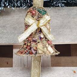 Gold Glitter Over Door Hanger For Christmas Wreaths, Metal Wreath - Scented Decoration in 3 Festive Designs - thumbnail 2
