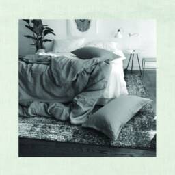 Dove Linen Duvet Cover - Solid Natural 100% Flax Fabric Light Green Gray Soft Bedding Made To Order in The Usa