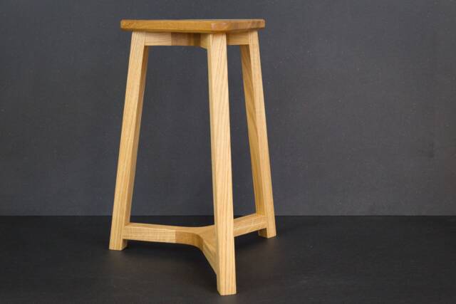 Tripod Stool in Oak - Triangular Seat - image 1
