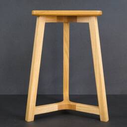 Tripod Stool in Oak - Triangular Seat - thumbnail 3