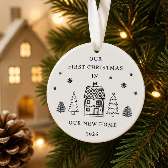 First Christmas in Our New Home Bauble, 1st Xmas Home, Housewarming Gift, Couple Family Present, 2026 - image 1