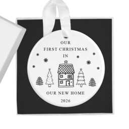 First Christmas in Our New Home Bauble, 1st Xmas Home, Housewarming Gift, Couple Family Present, 2026 - thumbnail 3