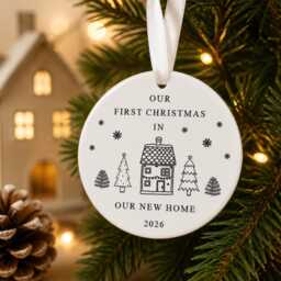 First Christmas in Our New Home Bauble, 1st Xmas Home, Housewarming Gift, Couple Family Present, 2026 - thumbnail 2