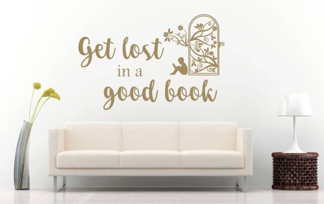 Get Lost in A Good Book Quote, Vinyl Wall Art Sticker, Decal. Home, Decor. Children's Bedroom, Playroom, Secret Garden Door, Reading - image 1