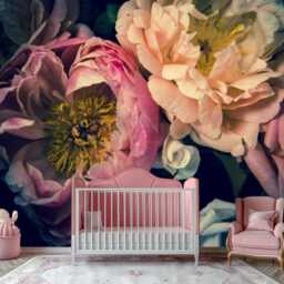 Large Peonies Wall Mural Living Room Wall Sticker Bedroom Decor Customizable Design Removable Wallpaper - thumbnail 2