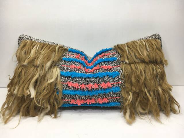 Vintage Kilim Lumbar Pillow, Bohemian Turkish Pillow Cover, 12x24 - image 1