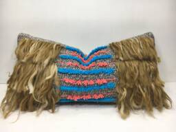 Vintage Kilim Lumbar Pillow, Bohemian Turkish Pillow Cover, 12x24 - thumbnail 1