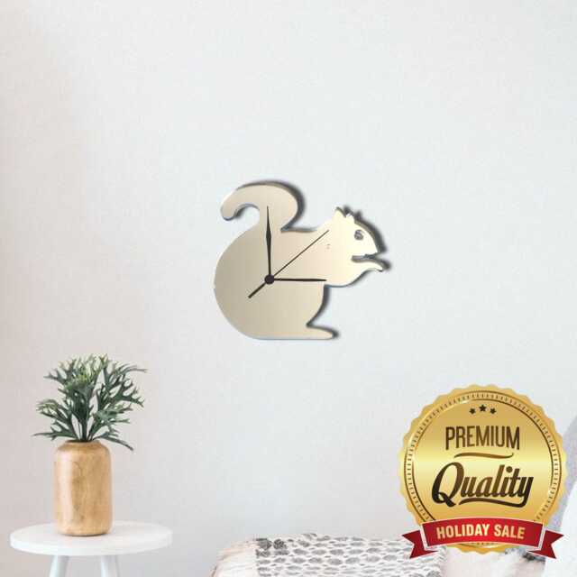 Squirrel Acrylic Clock - Many Colours Available - Bespoke Shapes & Sizes Made - image 1