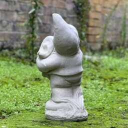 Concrete Garden Gnome With Fish Whimsical Figurine Outdoor Decor Stone Ornament Decorative Unique Yard Art - thumbnail 3