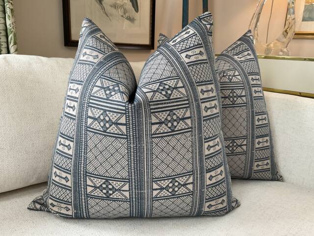 Peter Dunham Indoor/Outdoor Masai in Indigo & Natural-Woven Cover(S - image 1