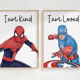 "Superhero Affirmation Prints - Set Of 5, Boys Room ""I Am" - thumbnail 2