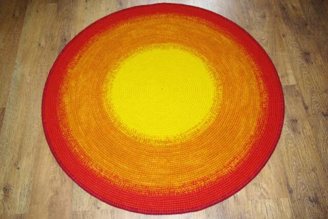 Handmade Wool Round Rug, Modern Crochet Carpet - image 1