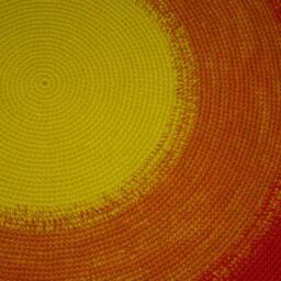 Handmade Wool Round Rug, Modern Crochet Carpet - thumbnail 4