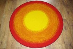 Handmade Wool Round Rug, Modern Crochet Carpet - thumbnail 1