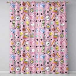 Cute Kawaii School Cat Books Apple Clock Bell Pencil Seamless Pattern Readymade Eyelet Ring Top Thermal 100% Blackout Curtains - thumbnail 2