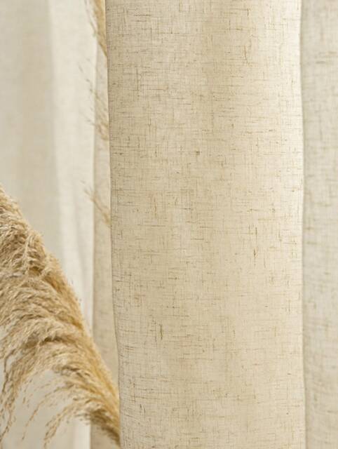 Erin Faux Linen Sheer Curtain, Light Filtering Custom Cotton Drape, Extra Long Curtain For Bedroom, 1Pc - image 1