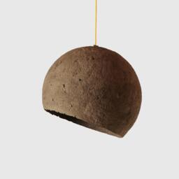 Moon Lamp, Industrial Light Made From Paper Mache, Big Pendant Light, Hanging Lamp For Loft - Luna - thumbnail 2