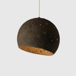 Moon Lamp, Industrial Light Made From Paper Mache, Big Pendant Light, Hanging Lamp For Loft - Luna - thumbnail 3
