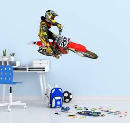Dirt Bike Wall Decal Motocross Graphics, Motorcycle Room Decor - 28x44 Inches Mc644