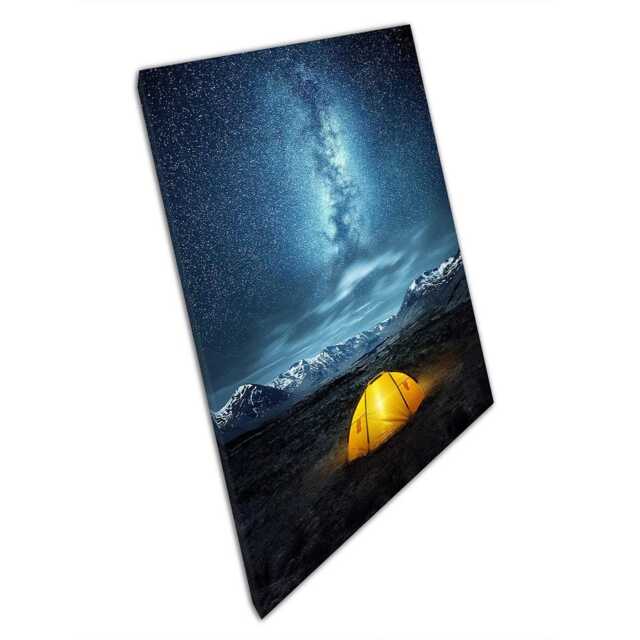 Camping Wall Art Glowing Night Galaxy Canvas Print Magical Wanderlust Home Decor - image 1