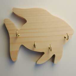 Fish Key Holder Made Of Wood Wooden - thumbnail 2