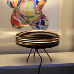 Baby Carousel Table Lamp Mid Century Danish Inspired Table Lamp Handmade Using A Cardboard Light Shade - thumbnail 4