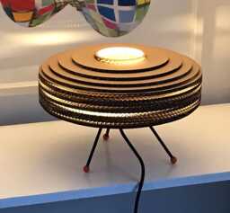 Baby Carousel Table Lamp Mid Century Danish Inspired Table Lamp Handmade Using A Cardboard Light Shade